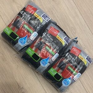 3 Packs of Hanes Men's Black and Gray Boxer Briefs 4-Pack